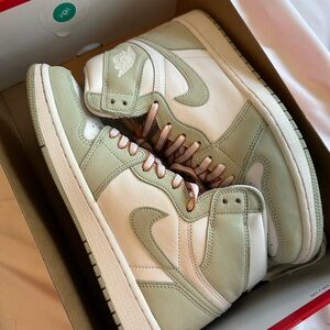 Nike Women’s Seafoam Jordan 1 with alternate laces